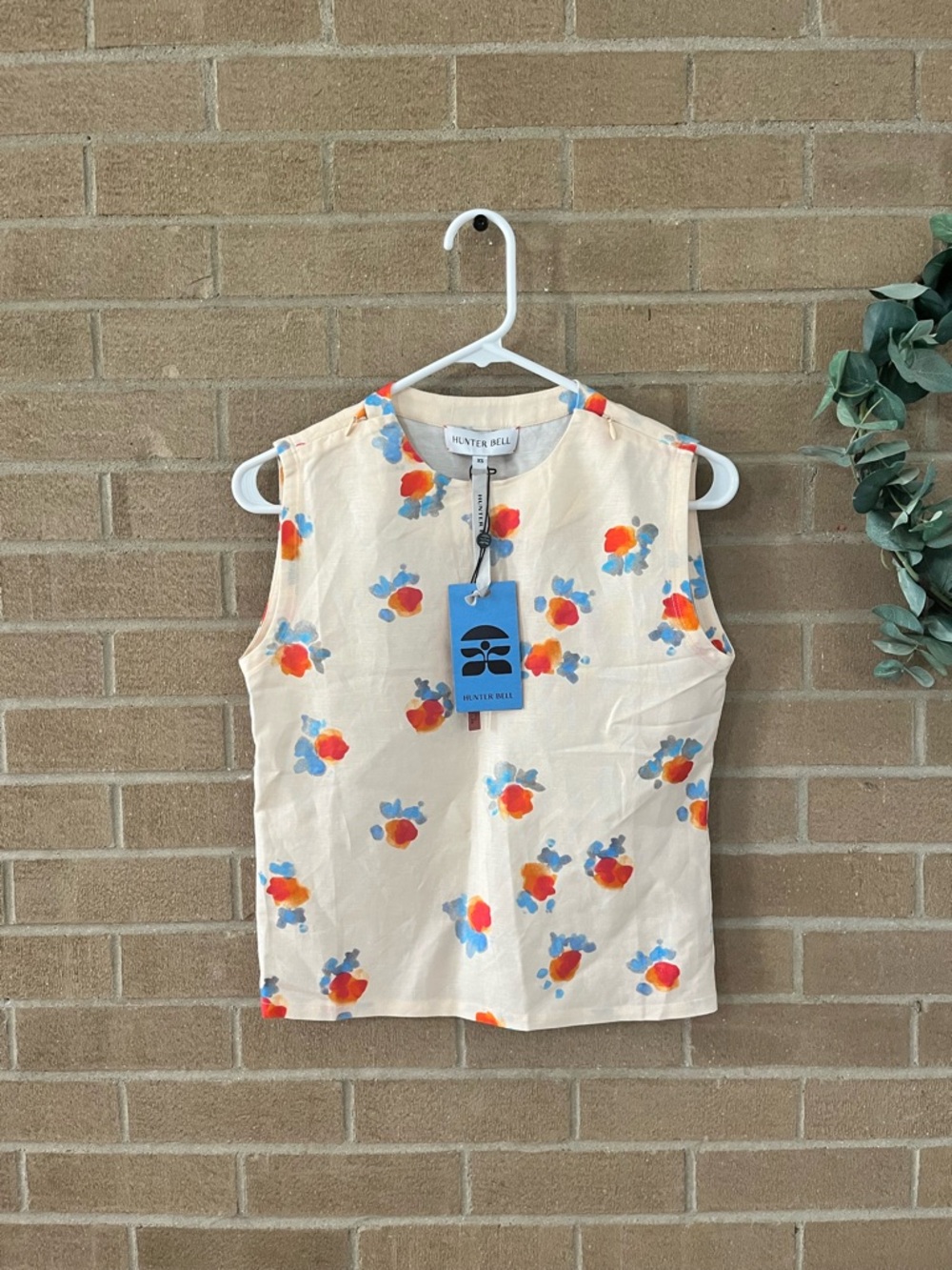 HUNTER BELL Cream Floral Midi Skirt Set with Red and Blue Accents - Picture 4 of 11